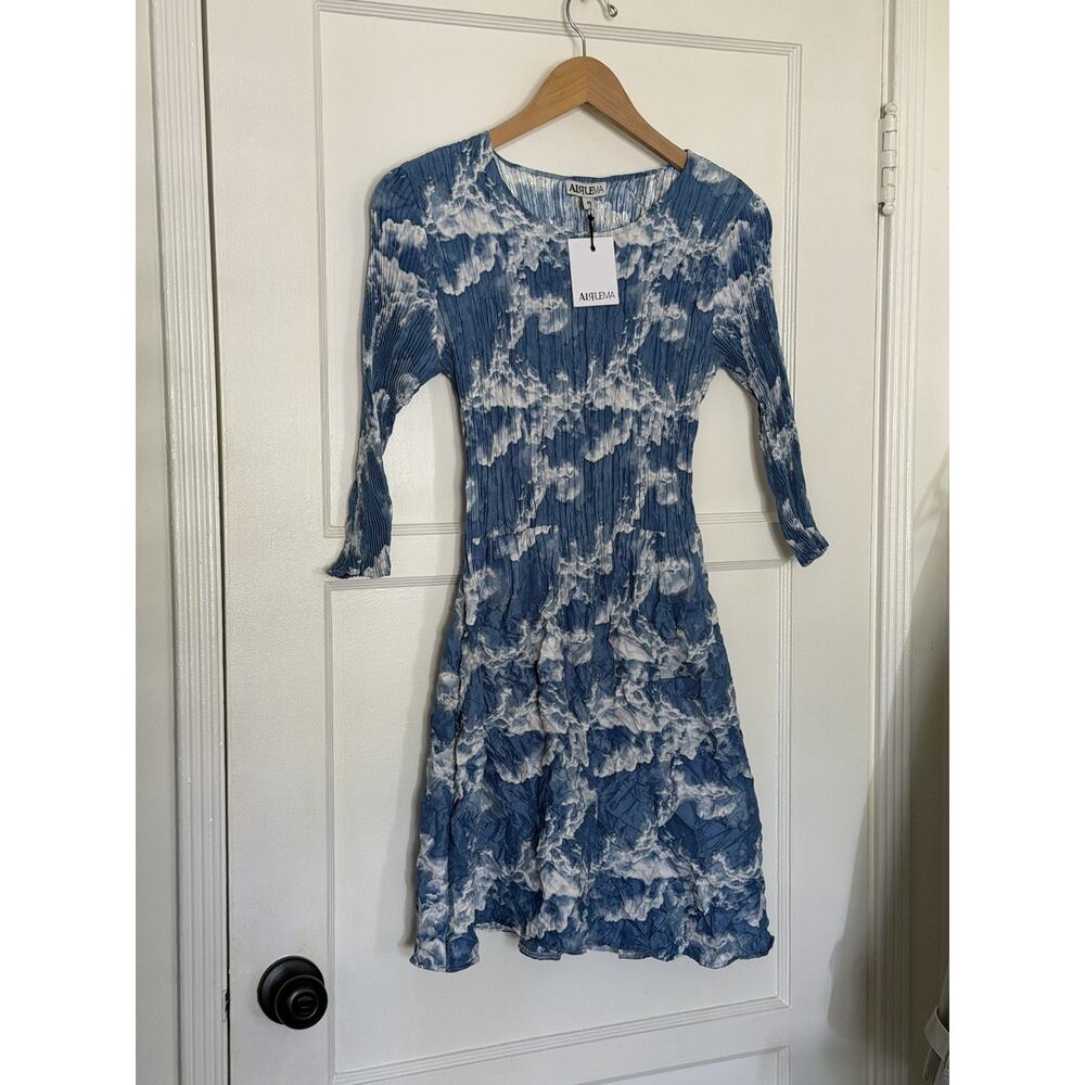 Alquema NWT Cloud Crinkle Handmade Dress Wedding Guest Blue‎ Size 0 XS